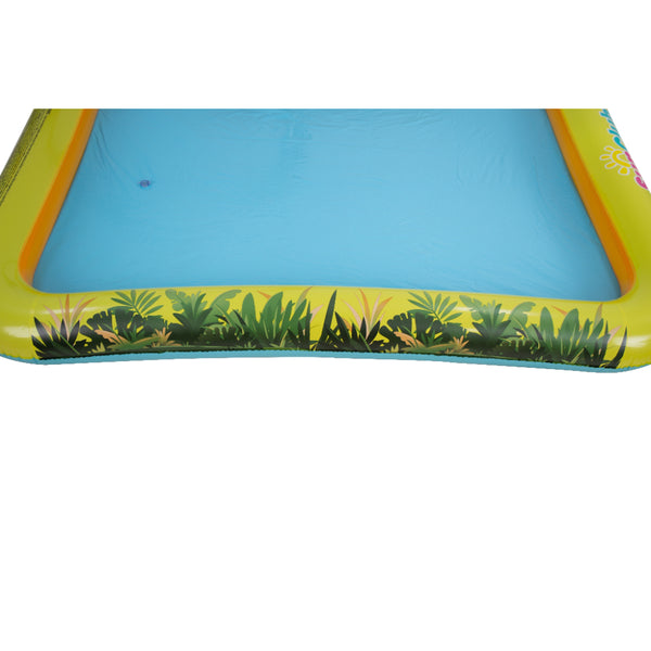 Jungle Animal Inflatable Spray Pool with Slide | 214cm, Multicolour