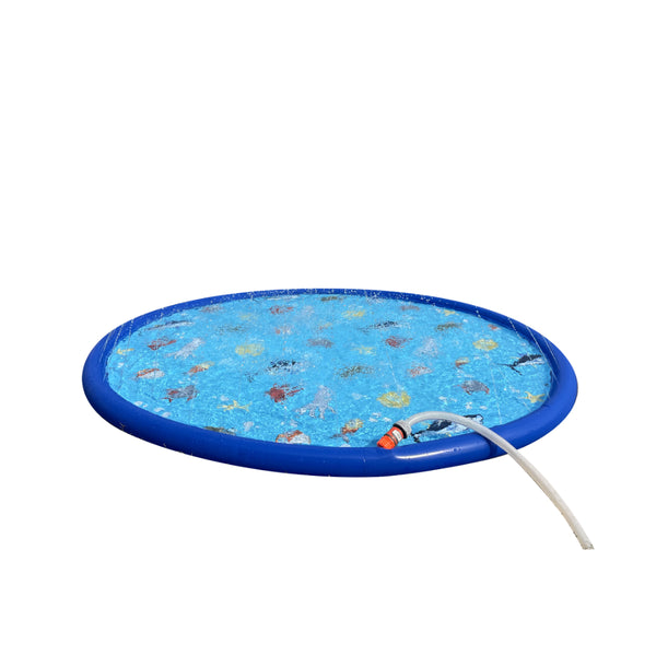 Sea Fish Outdoor Water Splash Play Pad | 154cm, Hose Connection
