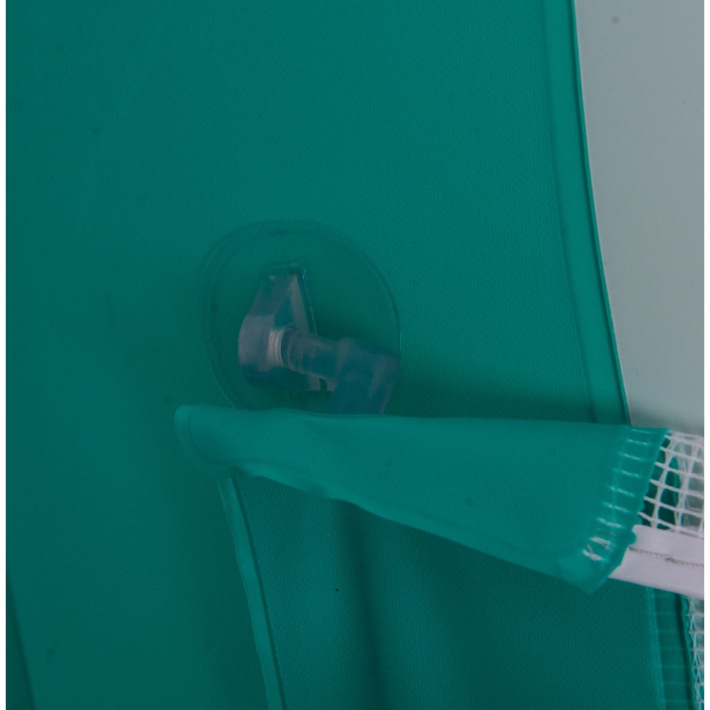 Rectangular Inflatable Pool with Football Goals | 258cm, Teal and Orange