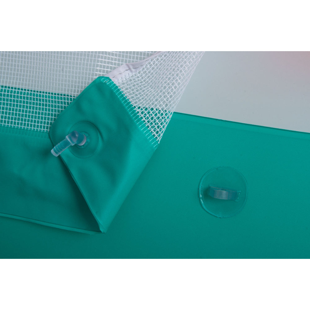 Rectangular Inflatable Pool with Football Goals | 258cm, Teal and Orange