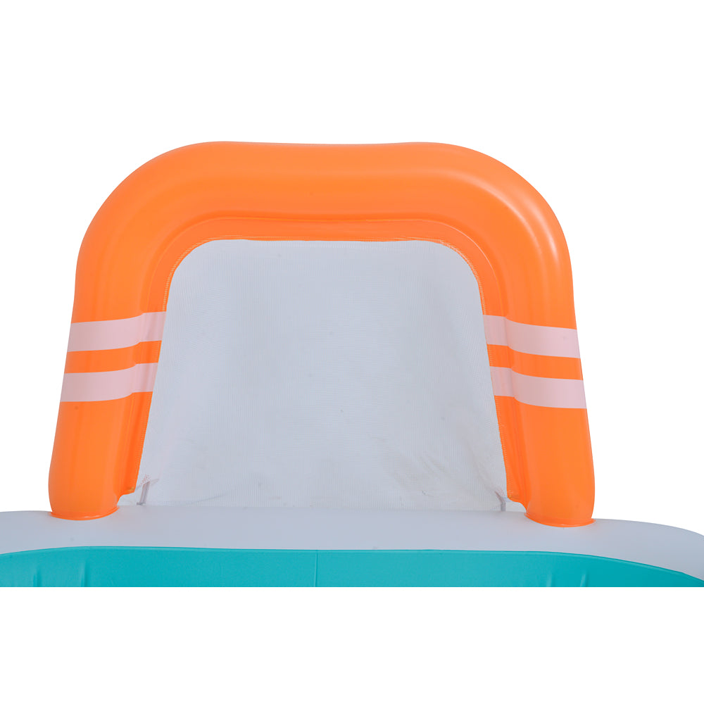 Rectangular Inflatable Pool with Football Goals | 258cm, Teal and Orange