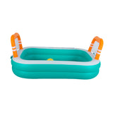 Rectangular Inflatable Pool with Football Goals | 258cm, Teal and Orange