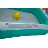 Rectangular Inflatable Pool with Football Goals | 258cm, Teal and Orange