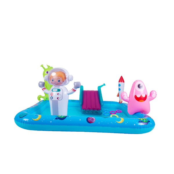 Monster Space-Themed Inflatable Spray Pool | 240cm, with Slide
