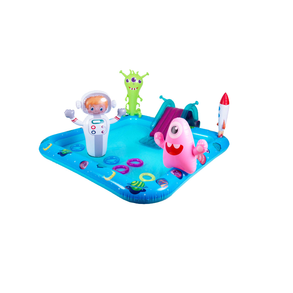 Monster Space-Themed Inflatable Spray Pool | 240cm, with Slide