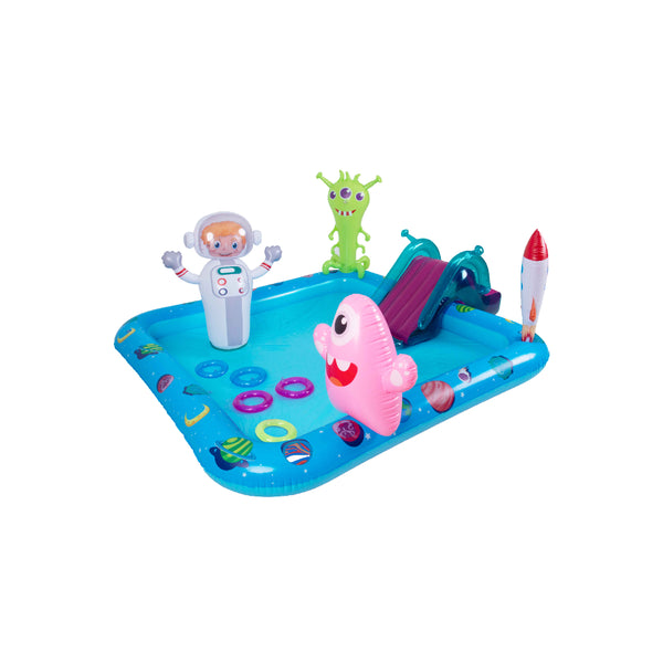 Monster Space-Themed Inflatable Spray Pool | 240cm, with Slide