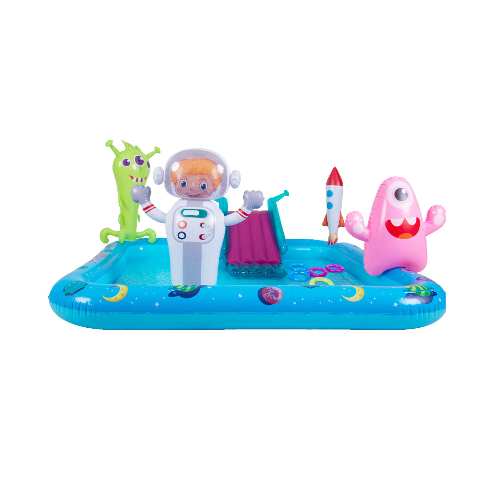 Monster Space-Themed Inflatable Spray Pool | 240cm, with Slide