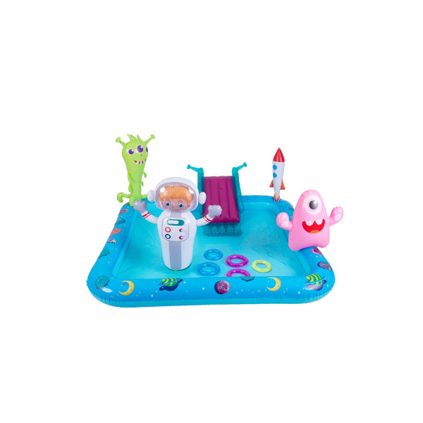 Monster Space-Themed Inflatable Spray Pool | 240cm, with Slide
