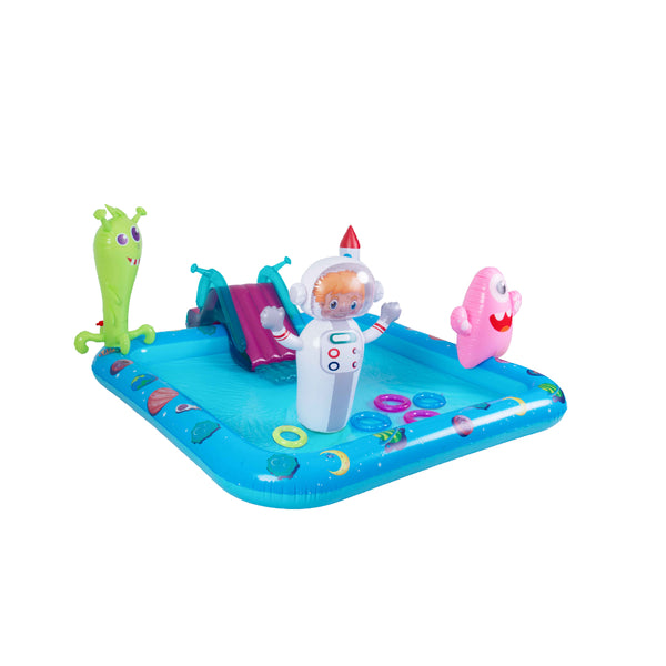 Monster Space-Themed Inflatable Spray Pool | 240cm, with Slide
