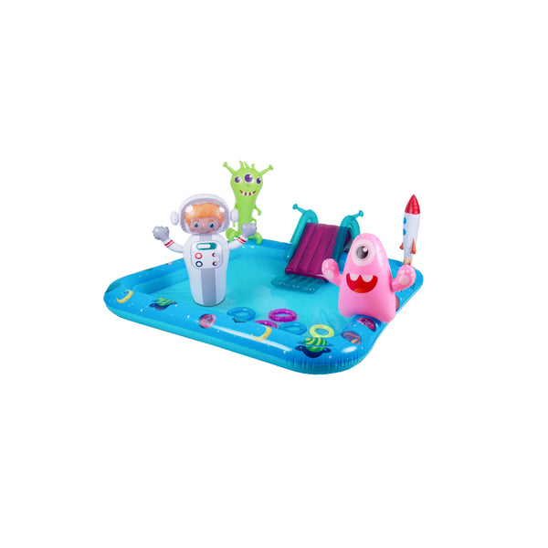 Monster Space-Themed Inflatable Spray Pool | 240cm, with Slide