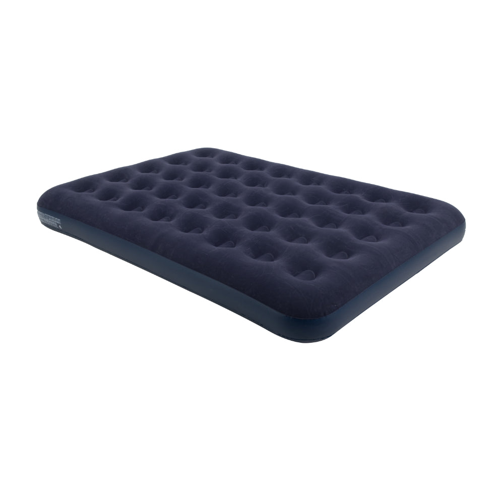 Double Navy Blue Cloudcoil Flocked Air Mattress | Raised Inflatable Bed