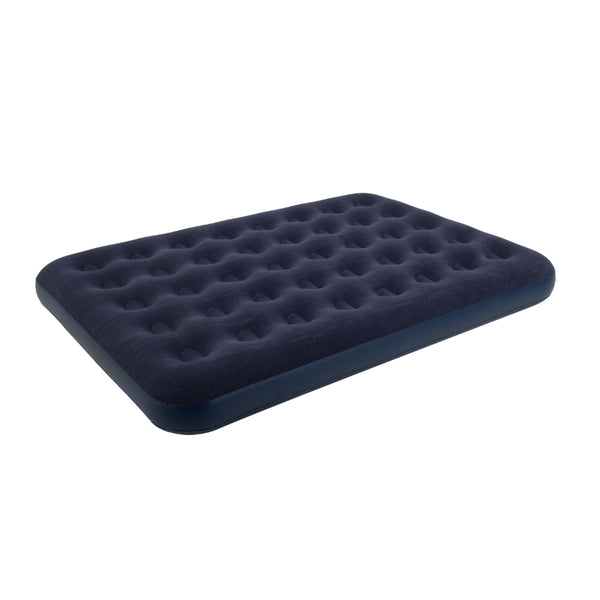 Double Navy Blue Cloudcoil Flocked Air Mattress | Raised Inflatable Bed