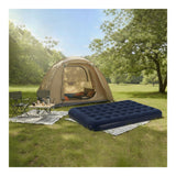 Double Navy Blue Cloudcoil Flocked Air Mattress | Raised Inflatable Bed