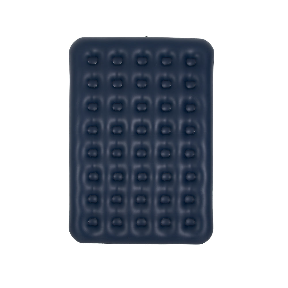 Double Navy Blue Cloudcoil Flocked Air Mattress | Raised Inflatable Bed