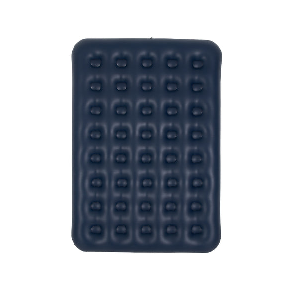 Double Navy Blue Cloudcoil Flocked Air Mattress | Raised Inflatable Bed