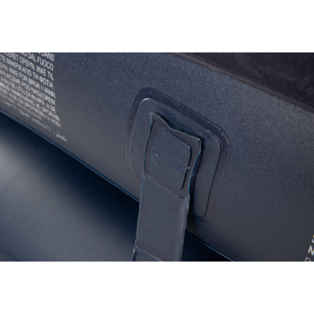 Navy Blue Flocked Air Mattress with Built-In Pillow | Double Width