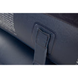 Navy Blue Flocked Air Mattress with Built-In Pillow | Double Width