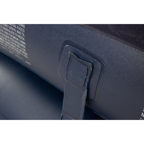 Navy Blue Flocked Air Mattress with Built-In Pillow | Double Width