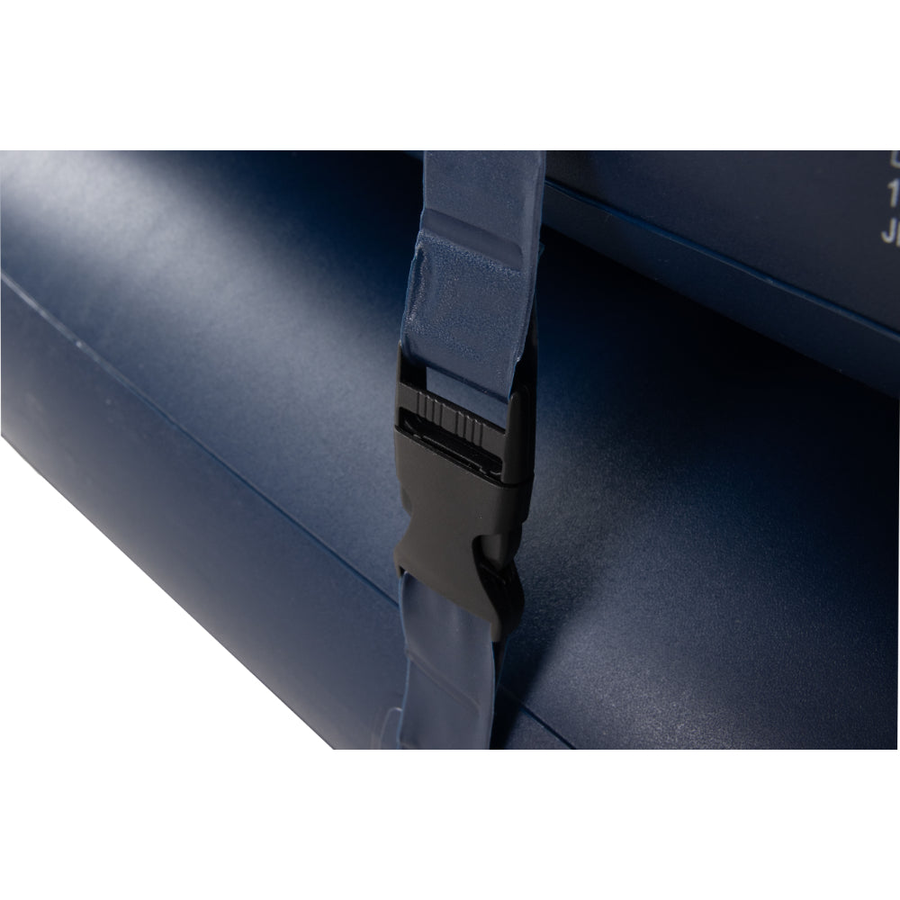 Navy Blue Flocked Air Mattress with Built-In Pillow | Double Width