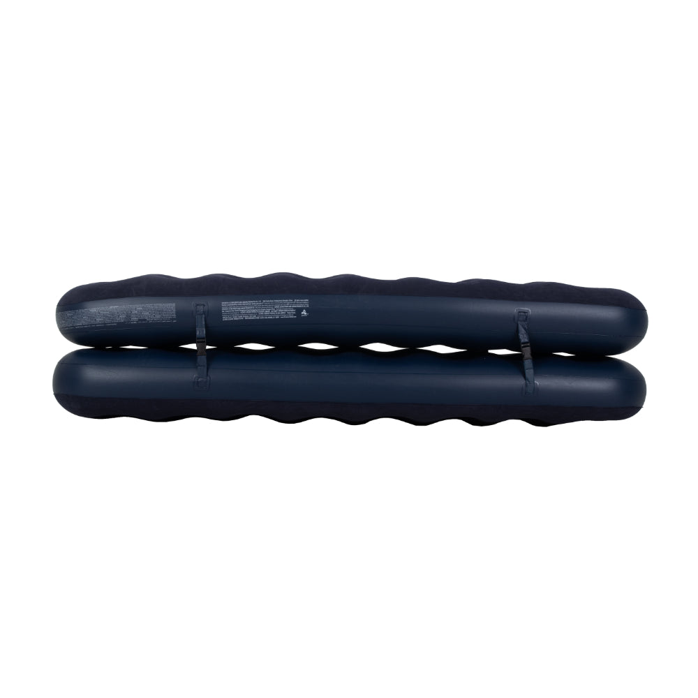 Navy Blue Flocked Air Mattress with Built-In Pillow | Double Width