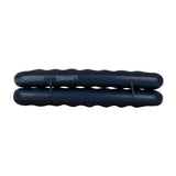 Navy Blue Flocked Air Mattress with Built-In Pillow | Double Width