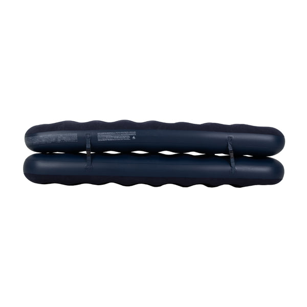 Navy Blue Flocked Air Mattress with Built-In Pillow | Double Width