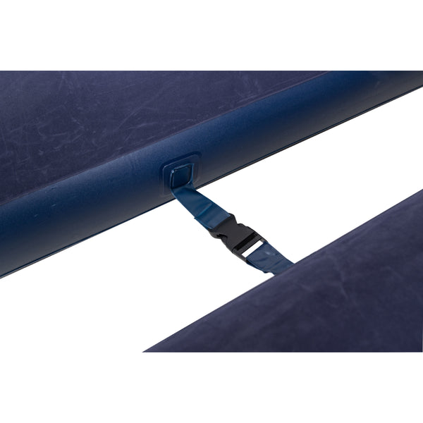 Navy Blue Flocked Air Mattress with Built-In Pillow | Double Width