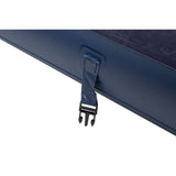 Navy Blue Flocked Air Mattress with Built-In Pillow | Double Width