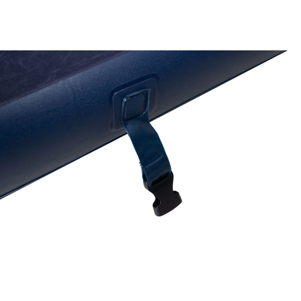 Navy Blue Flocked Air Mattress with Built-In Pillow | Double Width