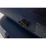 Navy Blue Flocked Air Mattress with Built-In Pillow | Double Width