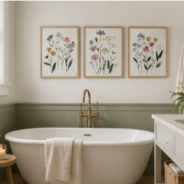 Wildflower Framed Botanical Wall Art - 3 Designs - 28 x 35cm