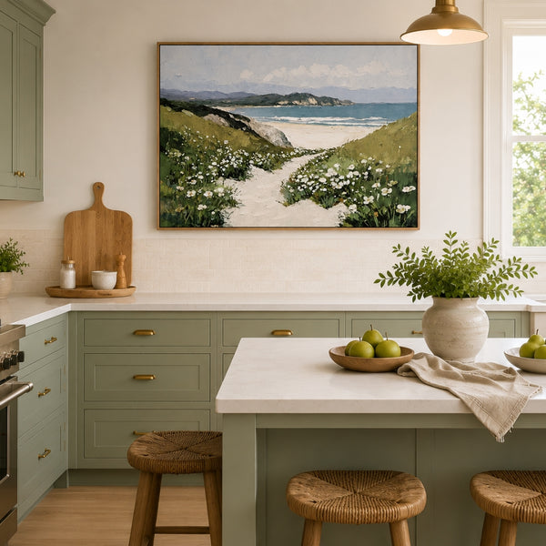Beach Walk Coastal Landscape Canvas - 60 x 80cm