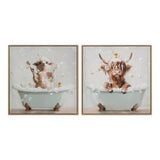 Assorted Animal Bubble Bath Framed Canvas Wall Art | 50 x 50cm