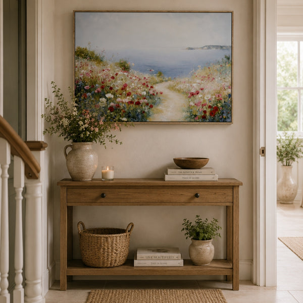 Wild Flower Path Hand Painted Wall Art - 50 x 70cm