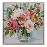 Flowers in Vase Framed Floral Wall Art | Blush Bouquet, 50 x 50cm