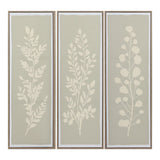 Tall White Leaf Framed Canvas Wall Art | Assorted Designs, 90 x 30