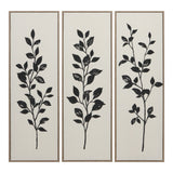 Tall Black Leaf Framed Canvas Wall Art | Assorted Designs, 90 x 30