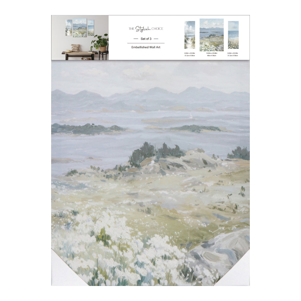 Beach View Coastal Canvas Wall Art Set | Assorted Designs, Set of 3