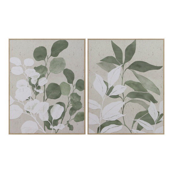 Green Leaf Framed Canvas Botanical Wall Art | Assorted Designs, 40 x 50cm