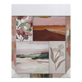 Orange and Pink Assorted Botanical Canvas Wall Art Set | Set of 5