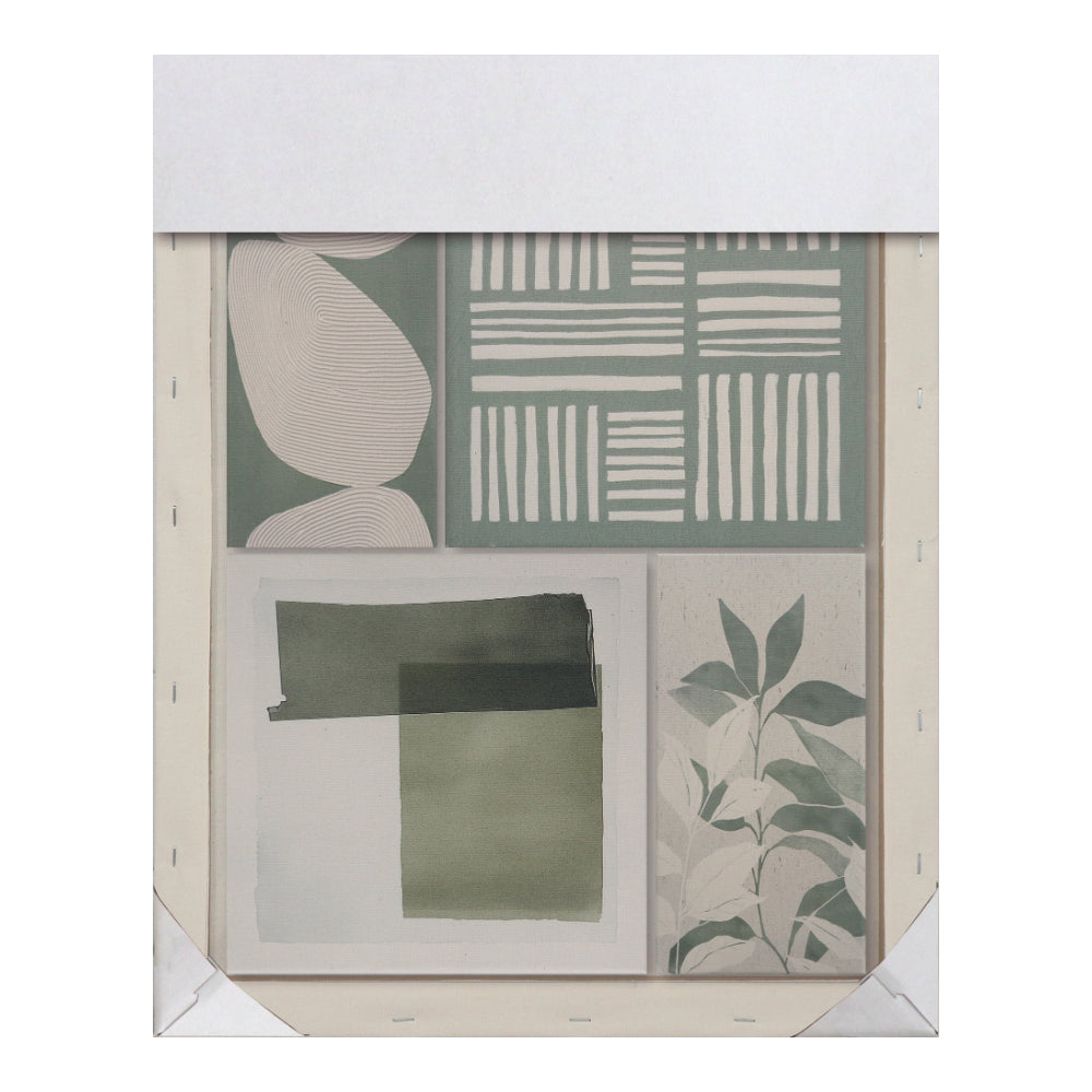 Sage Green Assorted Botanical Abstract Canvas Wall Art | Set of 5