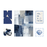 Navy and Blue Coastal Abstract Canvas Wall Art Set | Assorted Designs, Set of 5