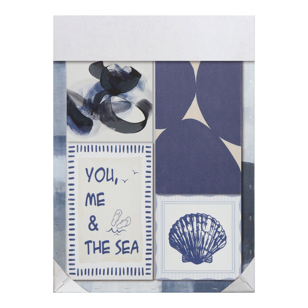 Navy and Blue Coastal Abstract Canvas Wall Art Set | Assorted Designs, Set of 5