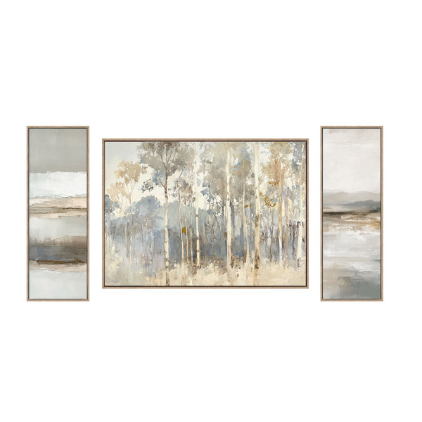 Natural Landscape Framed Canvas Wall Art Set | 3 Pieces, Assorted Designs