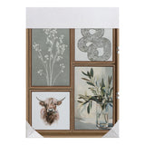 Country Green Assorted Framed Canvas Wall Art Set | Set of 5