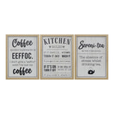 Assorted Kitchen Sayings Framed Wall Art | Wood Frame, 30 x 40cm