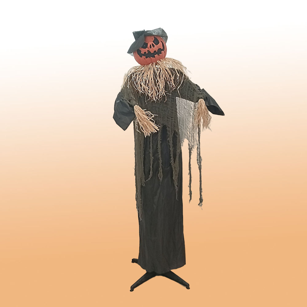 Animated Standing Jack-o’-Lantern Scarecrow Decoration - 176cm