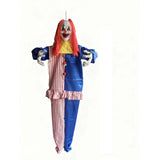 Hanging Horror Circus Clown Decoration - 150cm, Vivid Red Hair