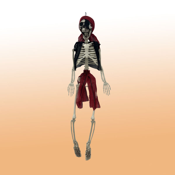Hanging Pirate Skeleton Halloween Decoration - 90cm, Tattered Costume