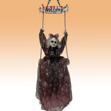 Halloween Swinging Ghost Doll Decoration - 130cm, Burgundy and Grey